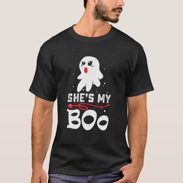T-shirt Chaussures Mon Boo Mignonne Couple Halloween Costu (Devant)