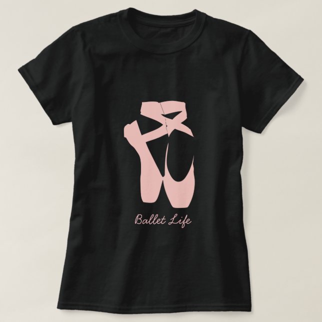 T-shirt Chaussures pointes de ballon rose (Design devant)