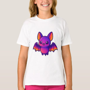 T-shirt Chauve-chatte caricaturale avec ailes violettes vi