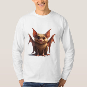 T-shirt Chauve-souris de dessin animé mignonne avec des ai