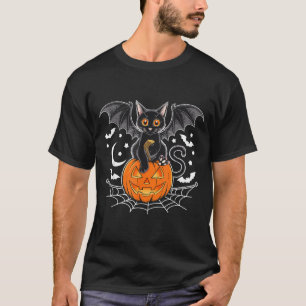 T-shirt Chauve-souris Halloween _ Chat Noir Ailes de Chauv