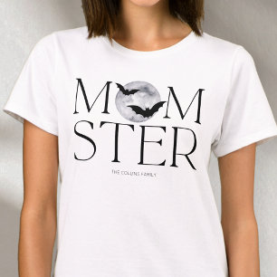 T-shirt Chauves-souris noires modernes de la lune Hallowee