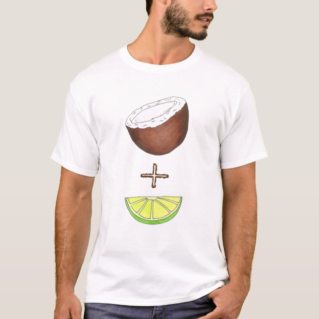T-shirt Chaux tropicales + Fruit de coco Ile aux agrumes (Devant)