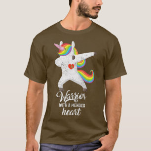 T-shirt CHD Heart Awareness gift Unicorn Warrior Mended