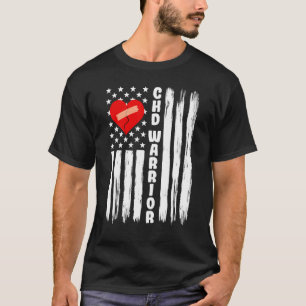 T-shirt CHD Warrior US Drapeau Maladie cardiaque congénita