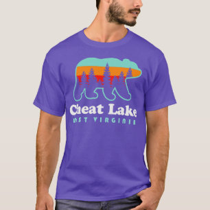 T-shirt Cheat Lake West Virginia Camping Bear Retro