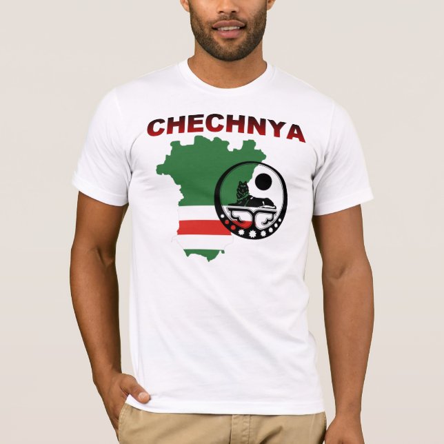 T-shirt Chechnya + Map + Gerb (Devant)