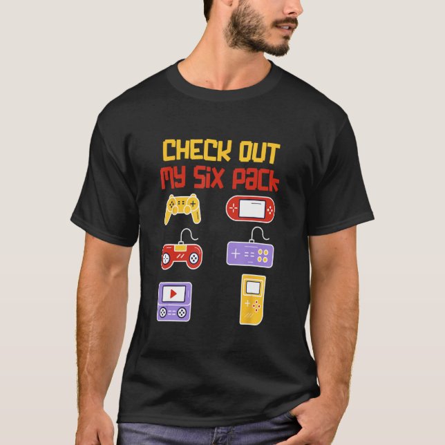 T-shirt Check Out My Six Pack  Pixel Video Game for Gamers (Devant)