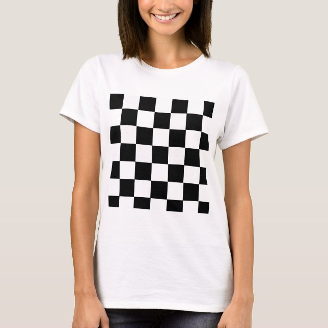 T-shirt Checkered noir et blanc (Devant)