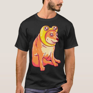 T-shirt Cheems de grenouille Chibe jaune Shiba Inu Cheveux