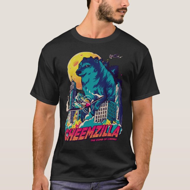T-shirt Cheemzilla - La bombe de Cheemse Blue Kaiju Shib (Devant)