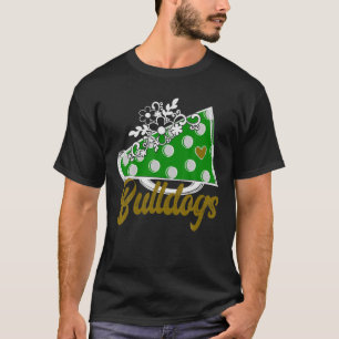 T-shirt Cheer BULLDOG, Accessoire de Fleur Coeur Mégaphone
