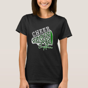 T-shirt Cheer CAPTAIN Leopard Cheetah Megaphone Green Tren