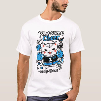 T-shirt Cheer Cat Illustration – Cute Sports Cheerleader C