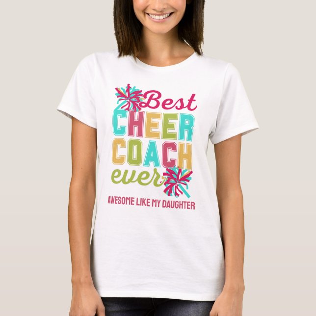 T-shirt CHEER COACH Awome Comme Ma Fille Texte Personnalis (Devant)