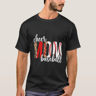 T-shirt Cheer Et Baseball Maman Leopard Baseball & Cheerle
