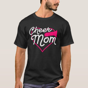 T-shirt Cheer Maman Amour Support Coeur Pom-pom girl Fun S