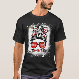 T-shirt Cheer Maman Football Maman Vie Messy Bun Fête des