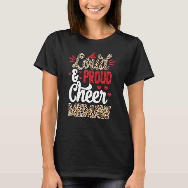 T-shirt Cheer Memaw Plus Grand Empreinte de léopard Ventil (Devant)