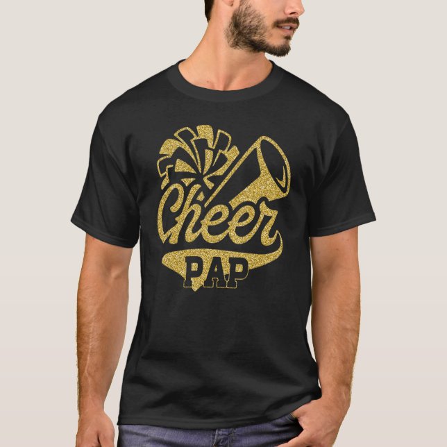 T-shirt Cheer Pap Biggest Fan Cheerleader Father's Day (Devant)