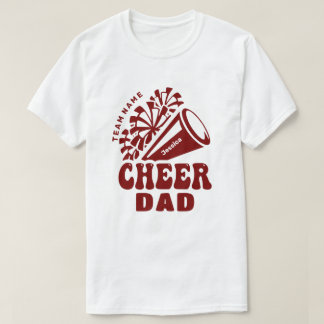 T-shirt Cheer Papa avec Nom d'équipe personnalisé et Nom d