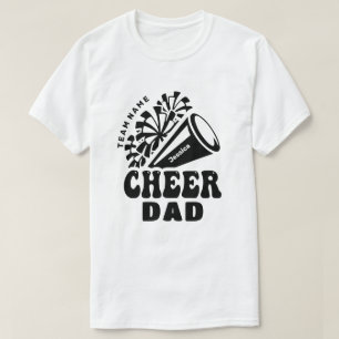 T-shirt Cheer Papa avec Nom d'équipe personnalisé et Nom d