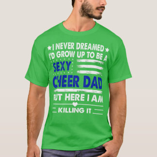 T-shirt Cheer Papa Us Drapeau Cheer Pom-pom girl Père
