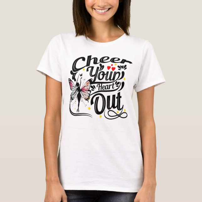 T-shirt Cheer Your Heart Out Fairy Cheerleader Shirt (Devant)