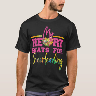 T-shirt Cheerleader Cheer Mon Coeur Beats Pour Cheerleader