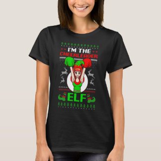 T-shirt Cheerleader Elf Design Christmas Cheerleading 