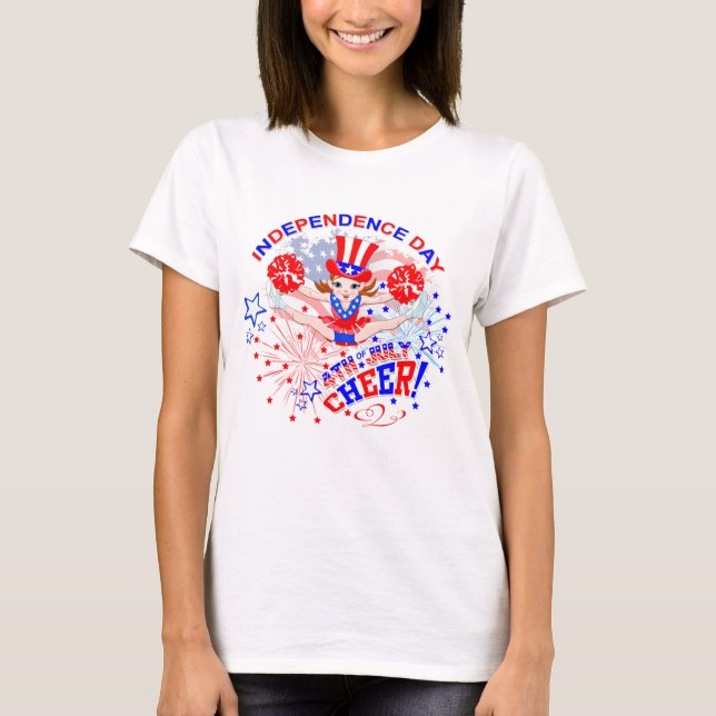 T-shirt Cheerleader's, Fête de l'Indépendance, 4 juillet,  (Devant)