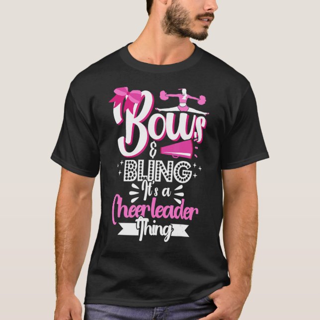 T-shirt Cheerled Bows & Bling C'est une chose Pom-pom girl (Devant)
