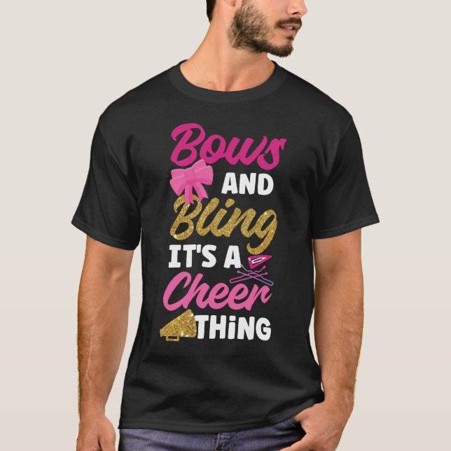 T-shirt Cheerled Cheer Bows And Bling C'est une Cheer (Devant)