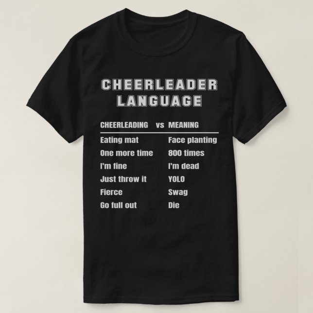 T-shirt Cheerled Funny Langue Pom-pom girl Cheerleadi (Design devant)