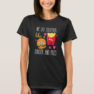 T-shirt Cheeseburger Cute Et Fries Pour Femmes Et Enfants