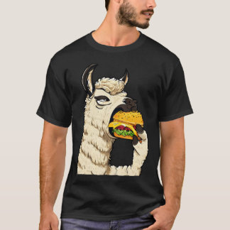 T-shirt Cheeseburger eating llama friends