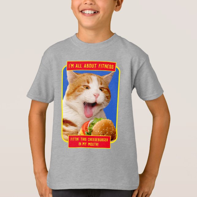 T-shirt Cheeseburger mangeant des chats (Devant)