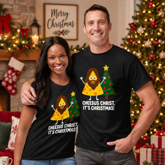 T-shirt Cheesus Christ C'est Noël Fromage Drôle