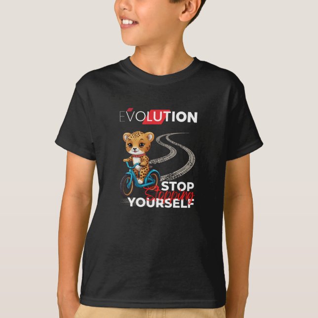 T-shirt Cheetah Biker, Evolution (Devant)
