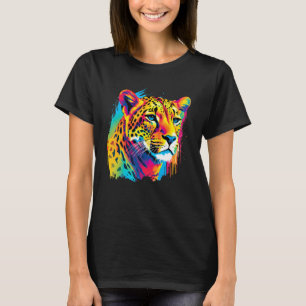 T-shirt Cheetah coloré Face Poster de animal Big Cat Wildl