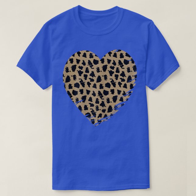 T-shirt Cheetah Heart Leopard Print  (Design devant)