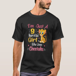T-shirt Cheetah Just A Girl Who Love Cheetahs 9th Birthda