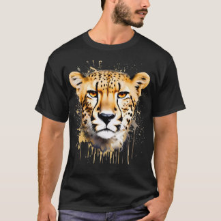 T-shirt Cheetah Portrait effet de peinture courante