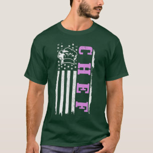 T-shirt Chef américain Drapeau Patriotique Cook Cuisine B