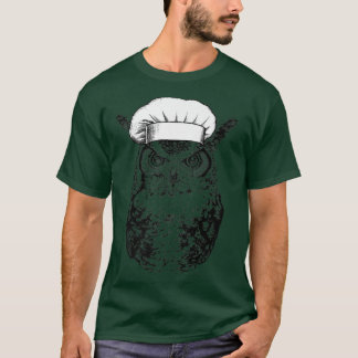 T-shirt Chef animal de hibou Drôle Cuisine Cuisinier