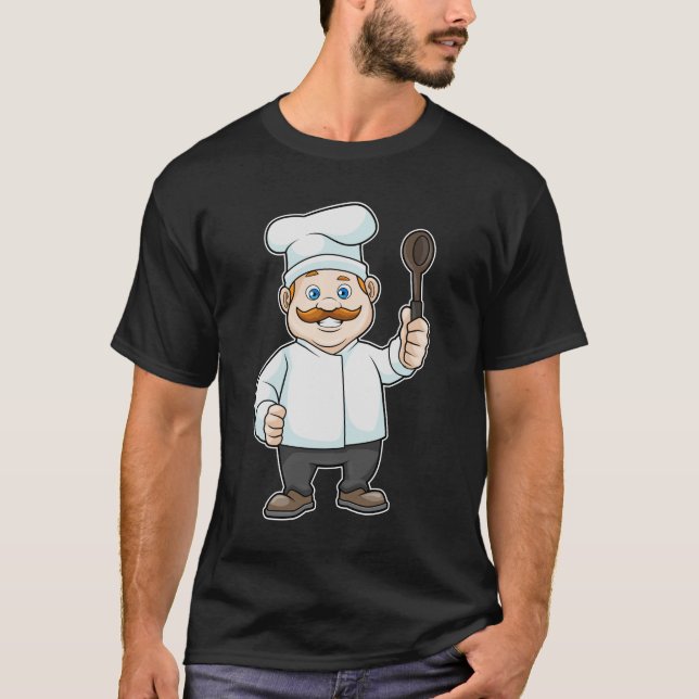 T-shirt Chef avec casquette et cuillère à soupe du chef (Devant)
