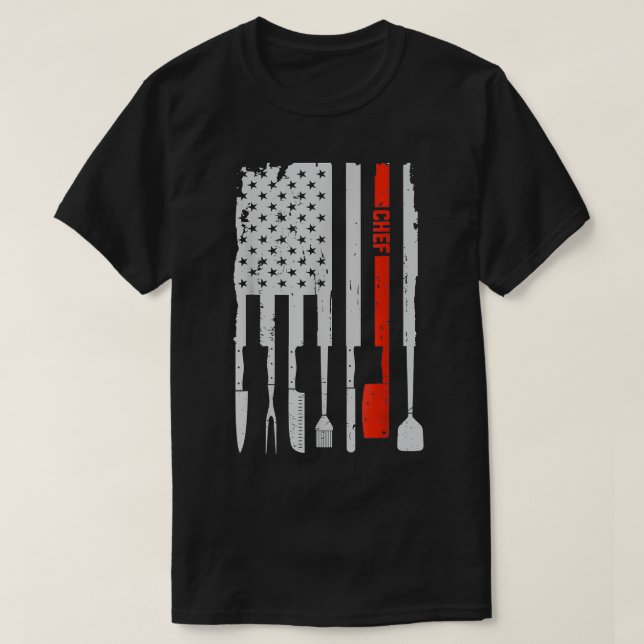 T-shirt Chef Cuisine Cuisine 4 juillet Américaine (Design devant)