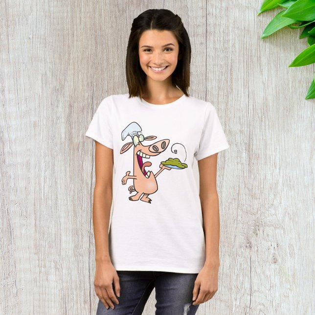 T-shirt Chef De Cochon Avec Nourriture (Créateur téléchargé)