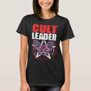 T-shirt Chef de culte Chat Satanic Witchcraft Baphomet Occ