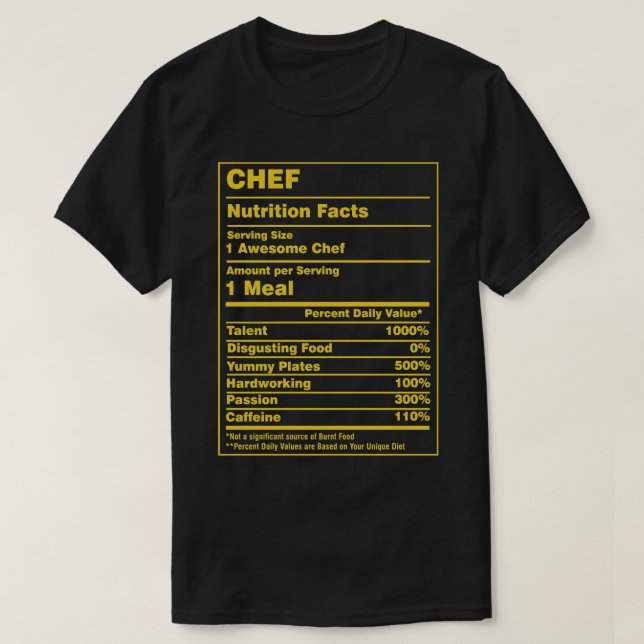 T-shirt Chef de la nutrition (Design devant)